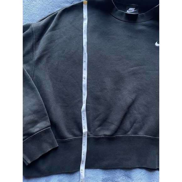 NIKE Black Sweatshirt Fleece Crew Top Size M - Picture 4 of 6